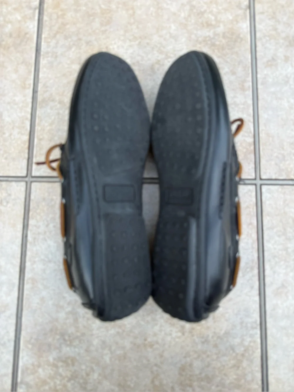 Polo Ralph Lauren men's Roberts driving moccasins in black leather.